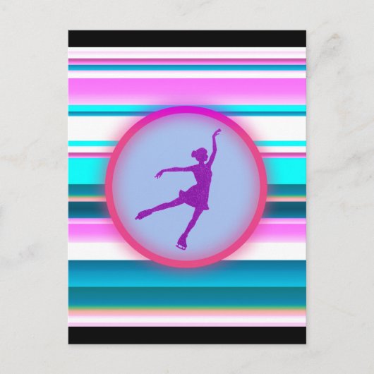 Meisjes met schaatsen briefkaart (Voorkant)