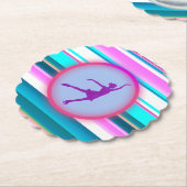 Meisjes met schaatsen kartonnen onderzetters (Gekanteld)