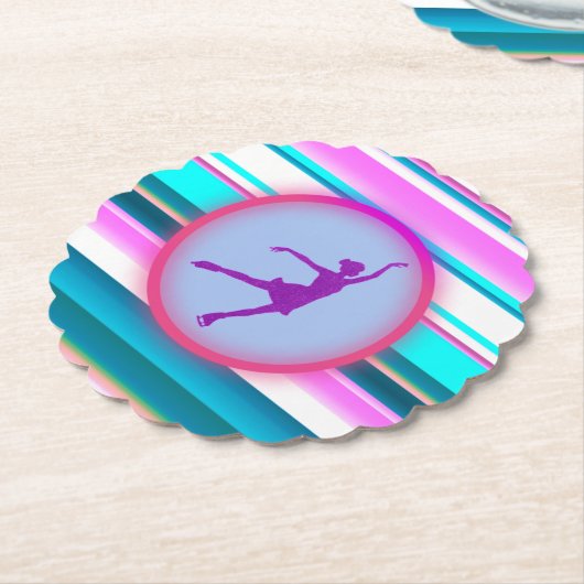 Meisjes met schaatsen kartonnen onderzetters (Gekanteld)