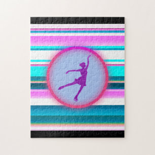 Meisjes met schaatsen legpuzzel