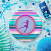 Meisjes met schaatsen papieren bordje (Feest)