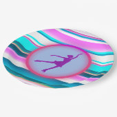 Meisjes met schaatsen papieren bordje (Gekanteld)