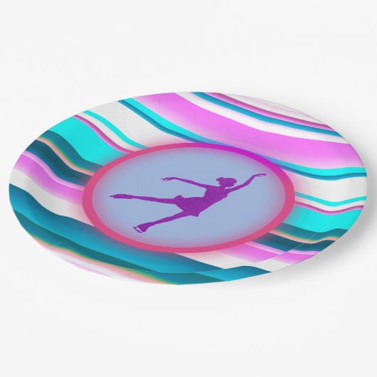 Meisjes met schaatsen papieren bordje (Gekanteld)