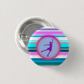 Meisjes met schaatsen ronde button 3,2 cm (Voorkant /achterkant)