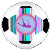 Meisjes met schaatsen voetbal (Gedraaid)