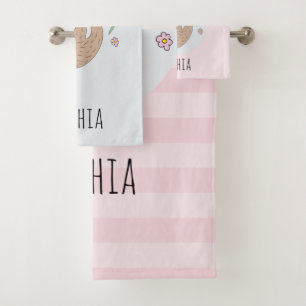 Meisjes met slaapzalen en noem Kinderen Bad Handdoek