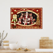 Meisjes met swing Kerstmis Poster (Keuken)