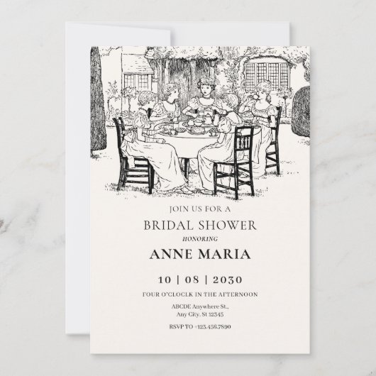  meisjes met thee vrijgezellenfeest kaart (Voorkant)