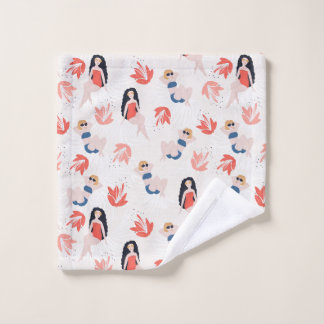 Meisjes met tropische bloemen washandje