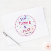 Meisjes met tumble & Play Birthday Favor Gymnastie Ronde Sticker (Envelop)