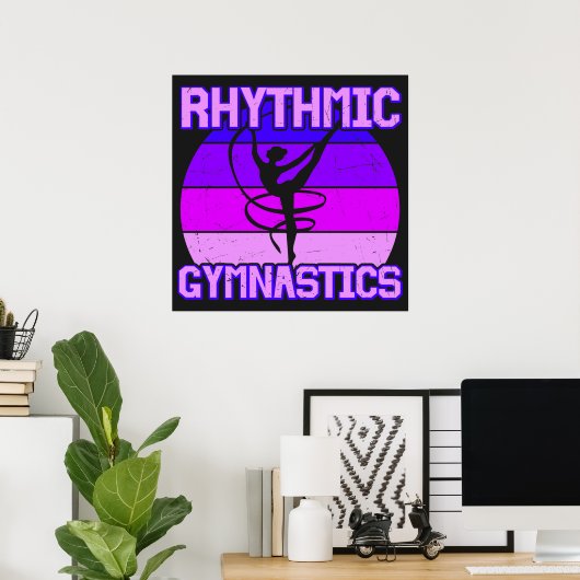 Meisjes met verminderde ritmische gymnastiek poster (Thuiskantoor)