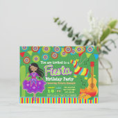 Meisjes Mexicaanse Fiesta verjaardagsfeestje Kaart (Staand voorkant)