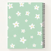 Meisjes minimalistisch bloempatroon groen notitieboek (Achterkant)