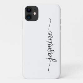 Meisjes-minimalistisch witmonogram-naamscript Case-Mate iPhone case