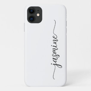 Meisjes-minimalistisch witmonogram-naamscript Case-Mate iPhone case