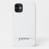 Meisjes-minimalistisch witmonogram-naamscript Case-Mate iPhone case (Achterkant)