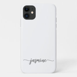 Meisjes-minimalistisch witmonogram-naamscript Case-Mate iPhone case