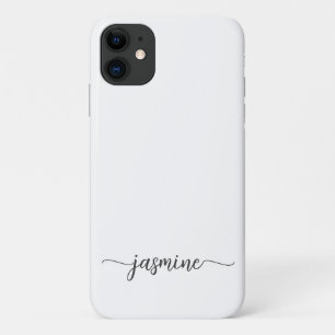 Meisjes-minimalistisch witmonogram-naamscript Case-Mate iPhone case