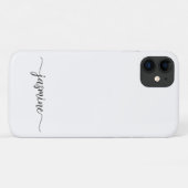 Meisjes-minimalistisch witmonogram-naamscript Case-Mate iPhone case (Achterkant (horizontaal))