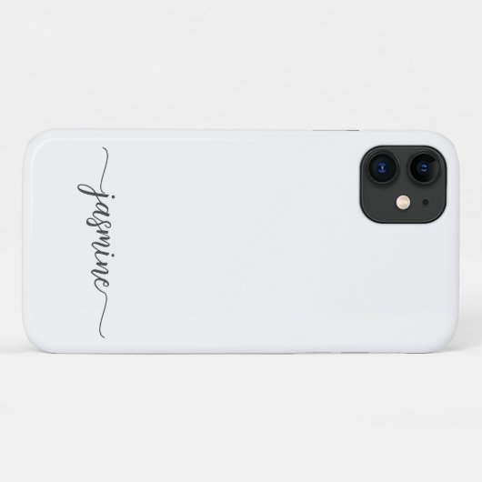 Meisjes-minimalistisch witmonogram-naamscript Case-Mate iPhone case (Achterkant (horizontaal))