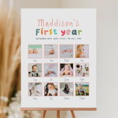 Meisjes Minimalistische Eerste Jaar Verjaardag Fot Perfect Poster
