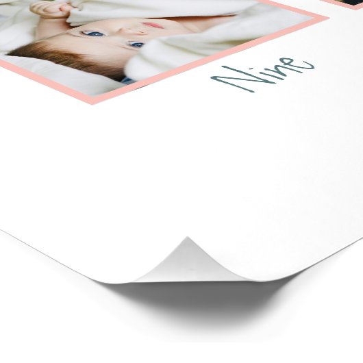 Meisjes Minimalistische Eerste Jaar Verjaardag Fot Perfect Poster (Hoek)