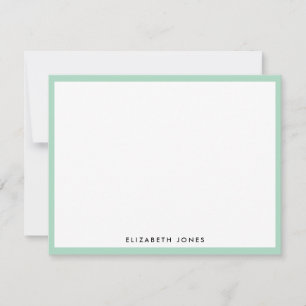 Meisjes Mint Green Modern Elegant Classic Minimali Notitiekaartje