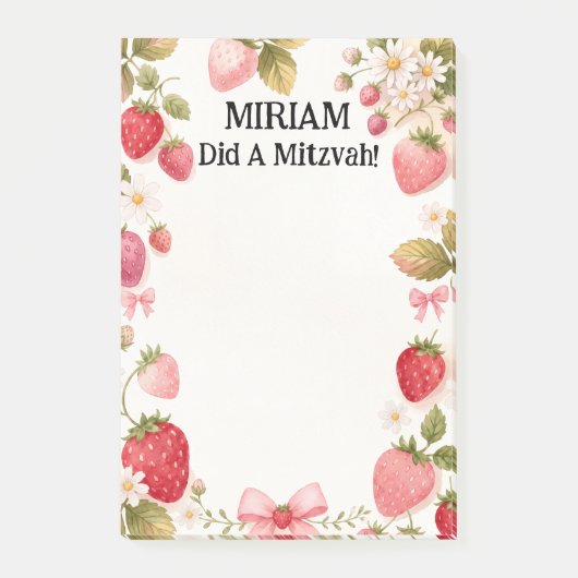 Meisjes Mitzvah-notitie Joods Post-it® Notes (Voorkant)