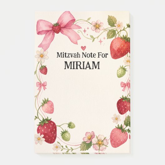Meisjes Mitzvah-notitie Joods Post-it® Notes (Voorkant)
