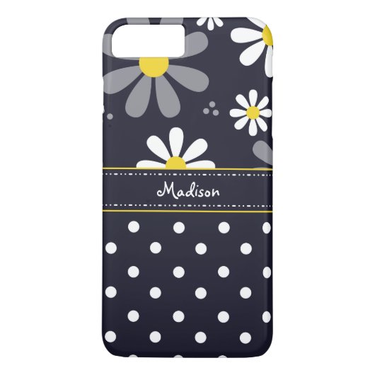 Meisjes Mod Daisies en Polka Dots met naam Case-Mate iPhone Case (Achterkant)