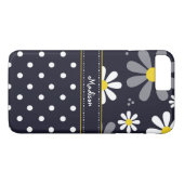 Meisjes Mod Daisies en Polka Dots met naam Case-Mate iPhone Case (Achterkant (Horizontaal))