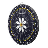 Meisjes Mod Daisies en Polka Dots met naam Dartbord (Voorkant Rechts)