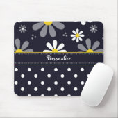 Meisjes Mod Daisies en Polka Dots met naam Muismat (Met muis)