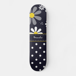 Meisjes Mod Daisies en Polka Dots met naam Persoonlijk Skateboard