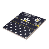 Meisjes Mod Daisies en Polka Dots met naam Tegeltje (Zijkant)