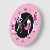 Meisjes mode modellen girale roze grote klok (Hoek)