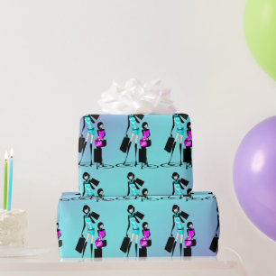 Meisjes mode modellen winkelparijs cadeaupapier