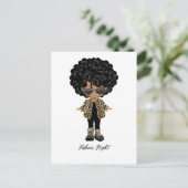 Meisjes mode nacht feest briefkaart (Staand voorkant)