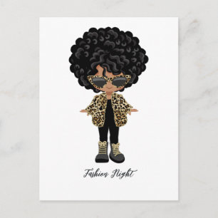 Meisjes Mode Nacht Feest Briefkaart