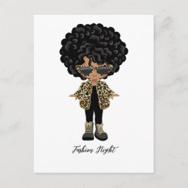 Meisjes Mode Nacht Feest Briefkaart