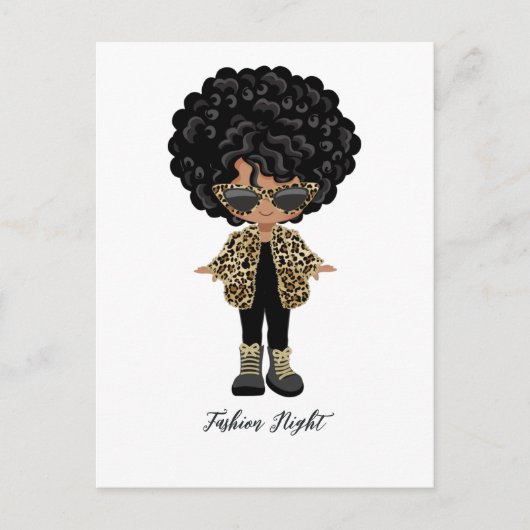 Meisjes mode nacht feest briefkaart (Voorkant)