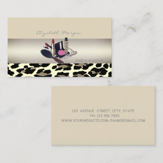 Meisjes Modern Charming, luipaard afdrukken Visitekaartje (Voorkant / Achterkant)