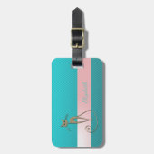 Meisjes Modern Chic, Stripes, Kat Bagagelabel (Voorkant verticaal)