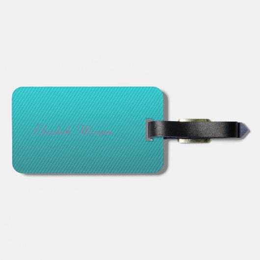 Meisjes Modern Chic, Stripes, Kat Bagagelabel (Achterkant horizontaal)