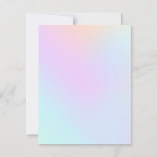 Meisjes modern holografisch stijlvol script notitiekaartje (Achterkant)