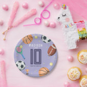 Meisjes Modern Paarse sport Papieren Bordje (Feest)