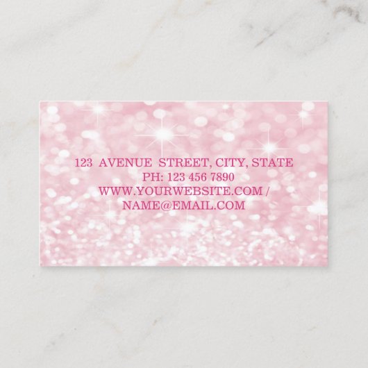 Meisjes Modern Professional, glittery, Bokeh, Lips Visitekaartje (Achterkant)
