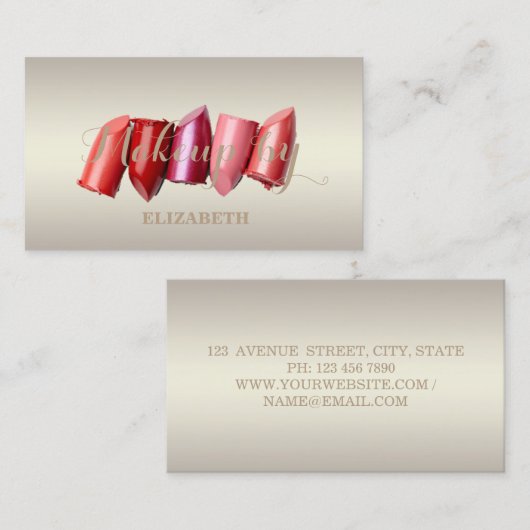 Meisjes Modern Professional, lipstick Visitekaartje (Voorkant / Achterkant)
