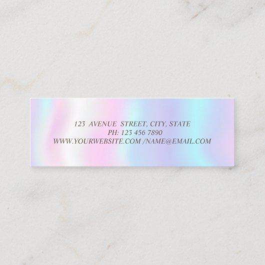 Meisjes Modern Professional, Lotus, Holographic Mini Visitekaartje (Achterkant)