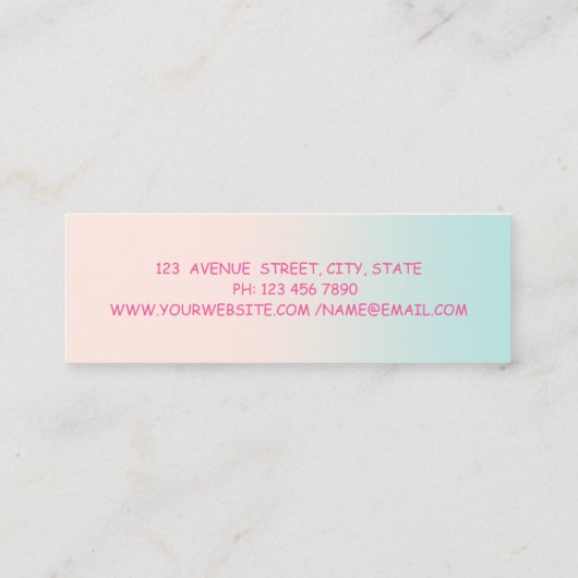 Meisjes Modern Professional Mini Visitekaartje (Achterkant)